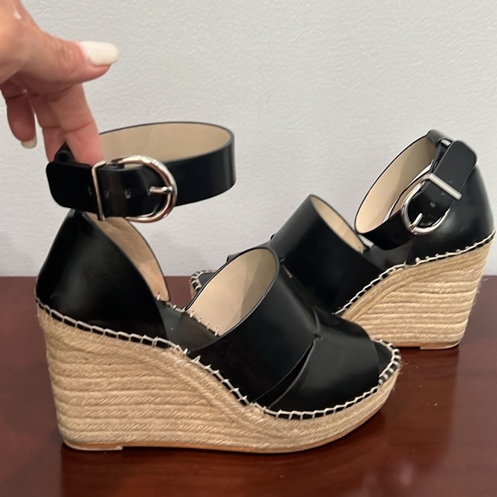 Zara Basic Collection, Espadrille Wedge, Black, S… - image 6